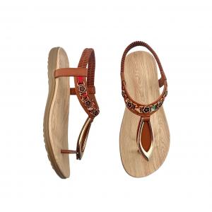 Bohemian Floral Toe-Ring Elastic-Strap Sandals