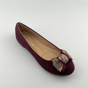 Low-Cut Bow Flat Velvet Shoes