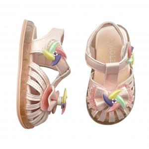 Summer Outdoor Baby Shoes - Infant Sandals with Light-Up Soles, Toe Caps and Rotating Small Windmills