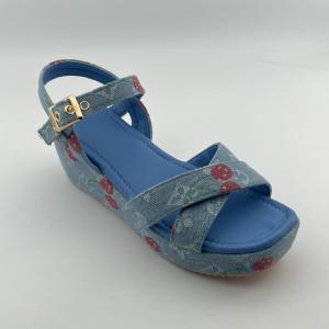 Thick-Soled Wedge Printed Sandals with Extra-High Platform and Open Toe