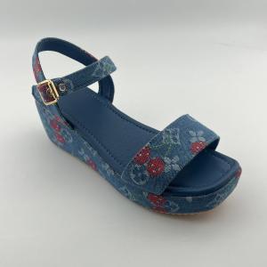 Thick-Soled Wedge Printed Sandals with Extra-High Platform and Open Toe