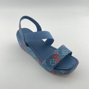 Thick-Soled Wedge Printed Sandals with Extra-High Platform and Open Toe