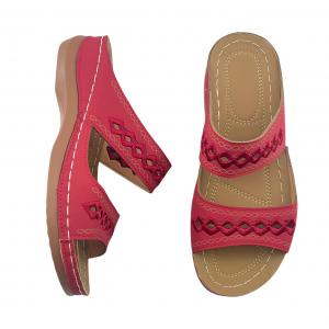 Women's Open-Toe Slip-On Sandals with Hollow-Out Design, Stitching Details, Lightweight & Breathable for Outdoor Wear