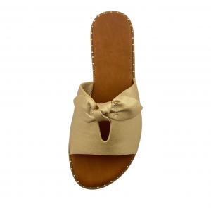Women's Slippers with Bowknot, Peep-Toe, Flat Sole and Slip-On Design